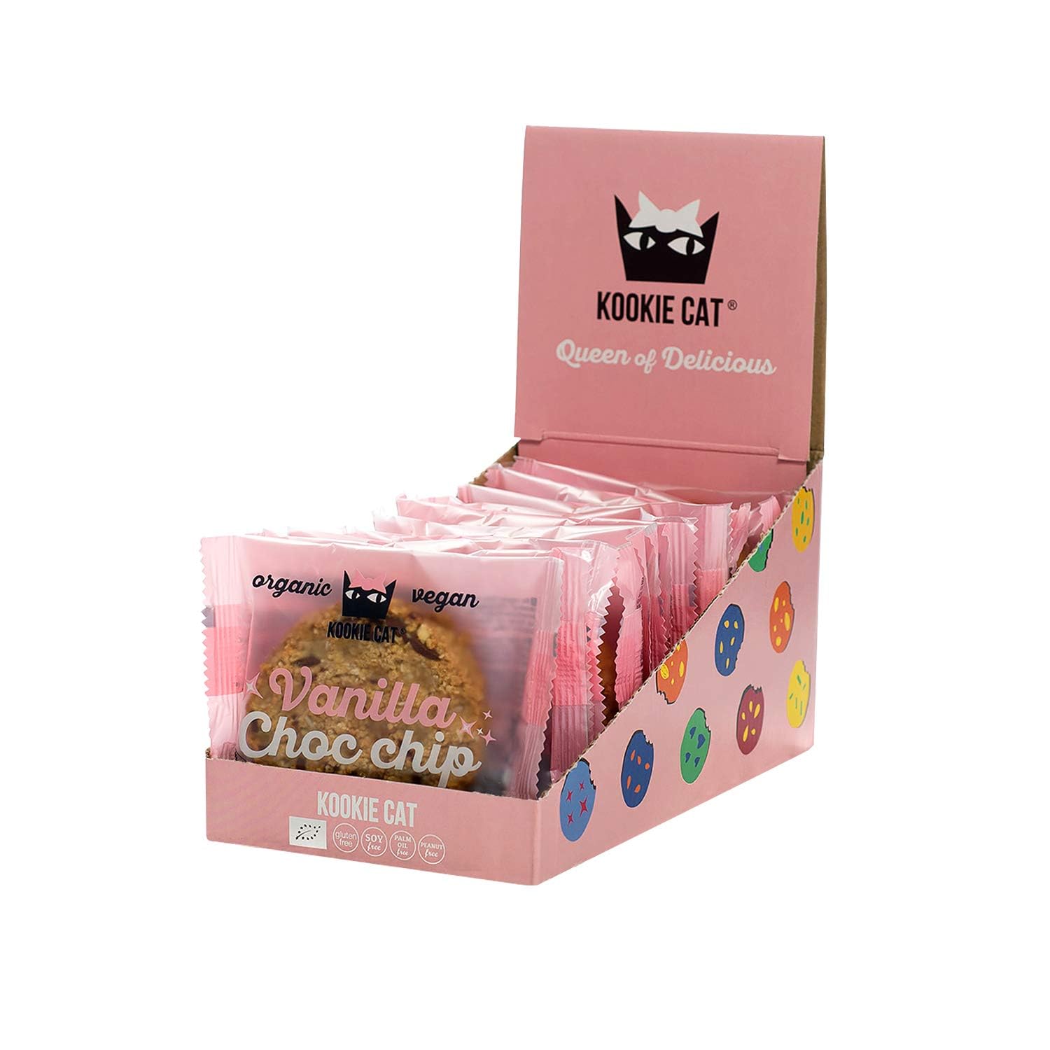Kookie Cat Vanilla Choc Chip - Individually Wrapped Vegan Gluten-Free Cookies