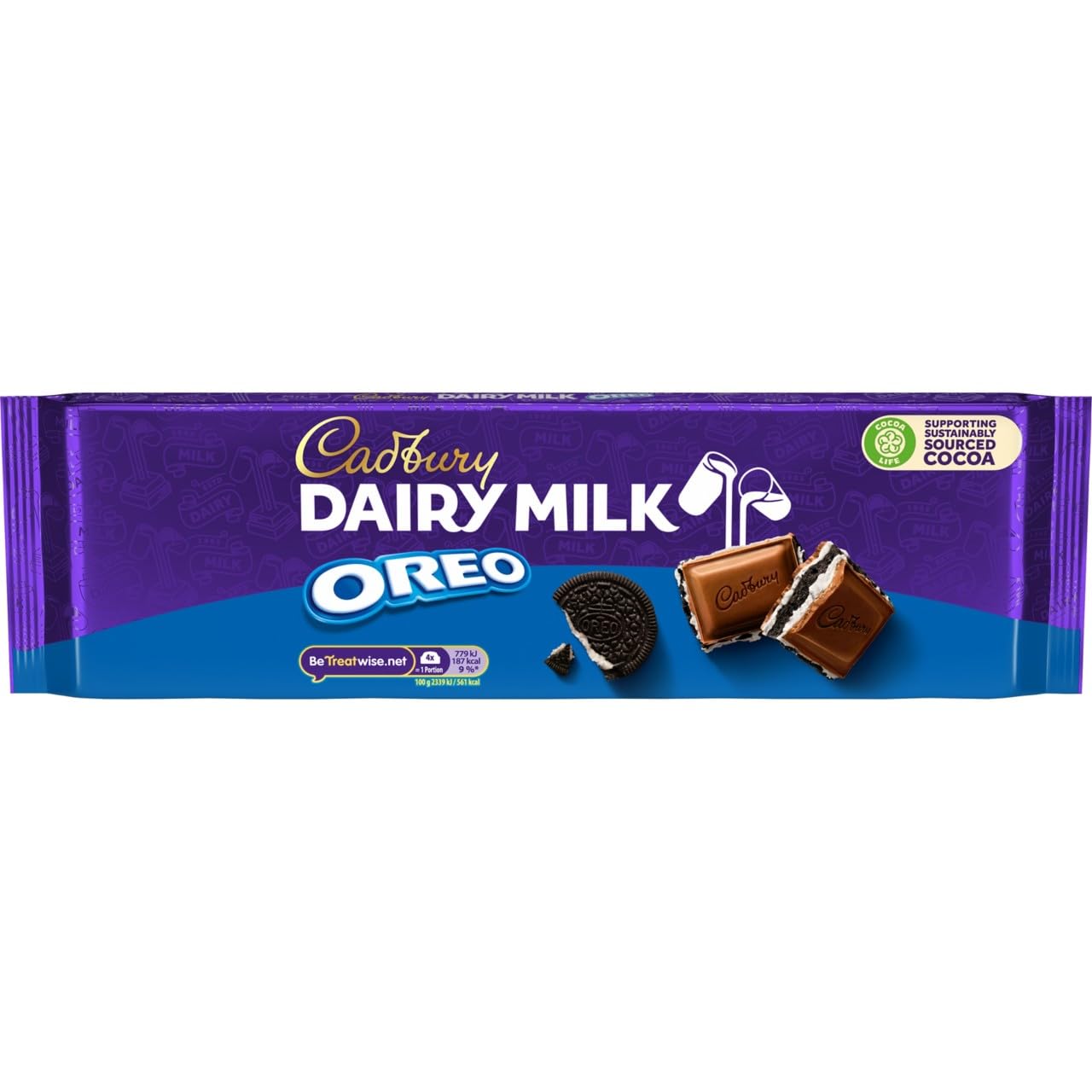 Cadbury Dairy Milk Oreo Chocolate Bar with Creamy & Crunchy Oreo Pieces - 300g 6