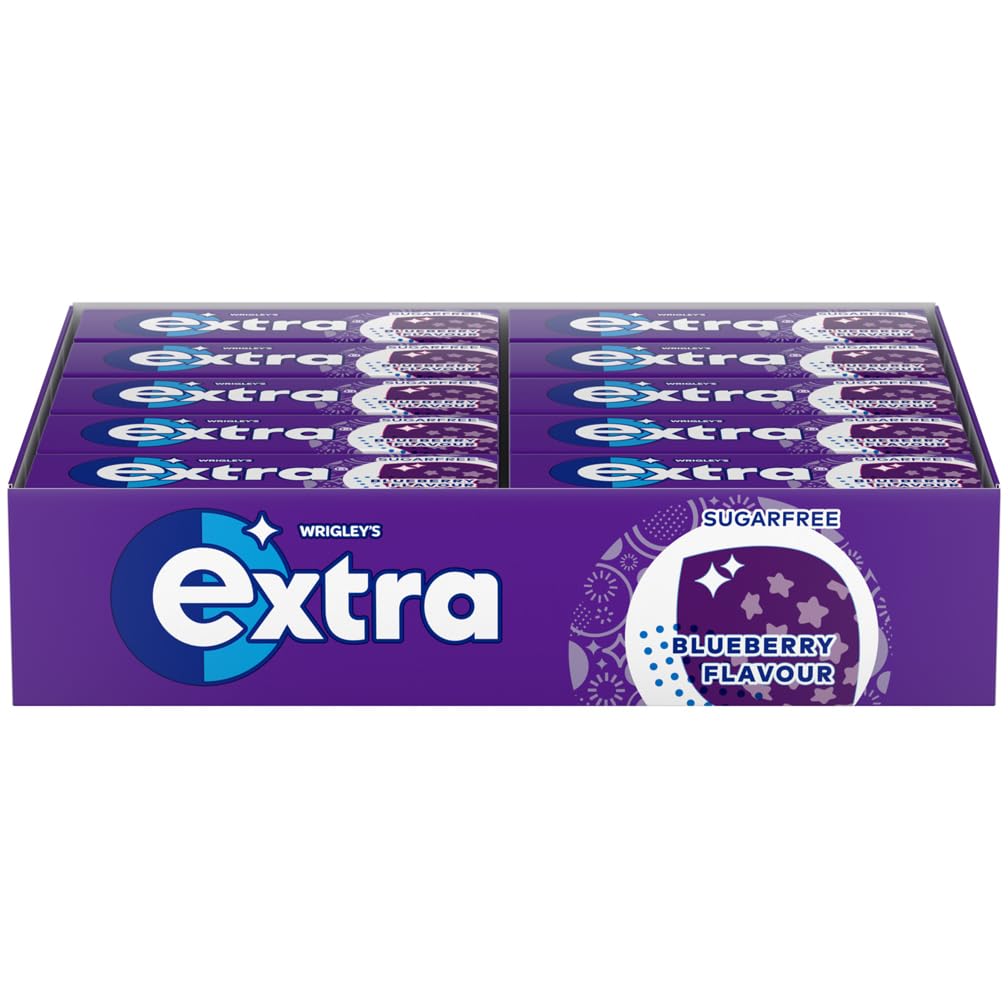 Extra Blueberry Flavour Sugar Free Chewing Gum - 30 Packs (10 Pieces Each)