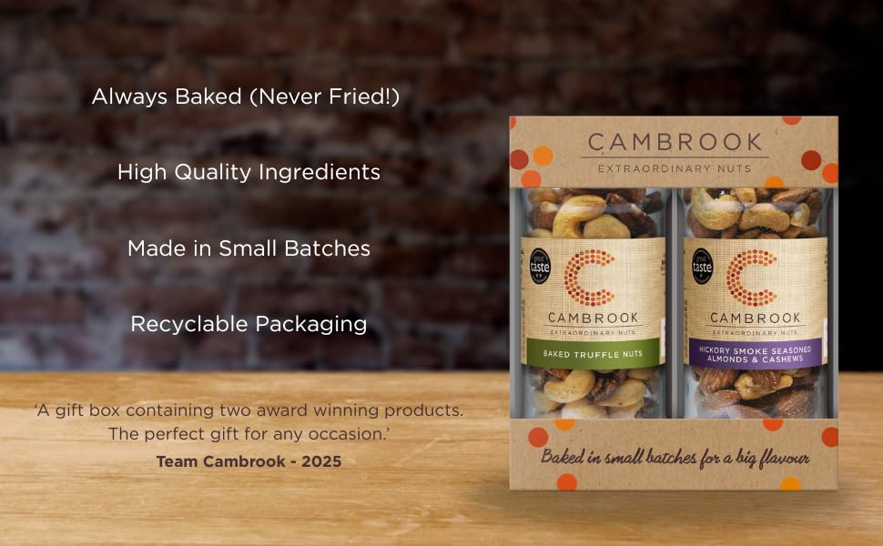 Cambrook 2 Jar Gift Set - Hickory Smoke Almonds & Cashews, Baked Truffle Nuts | 860g Total 2