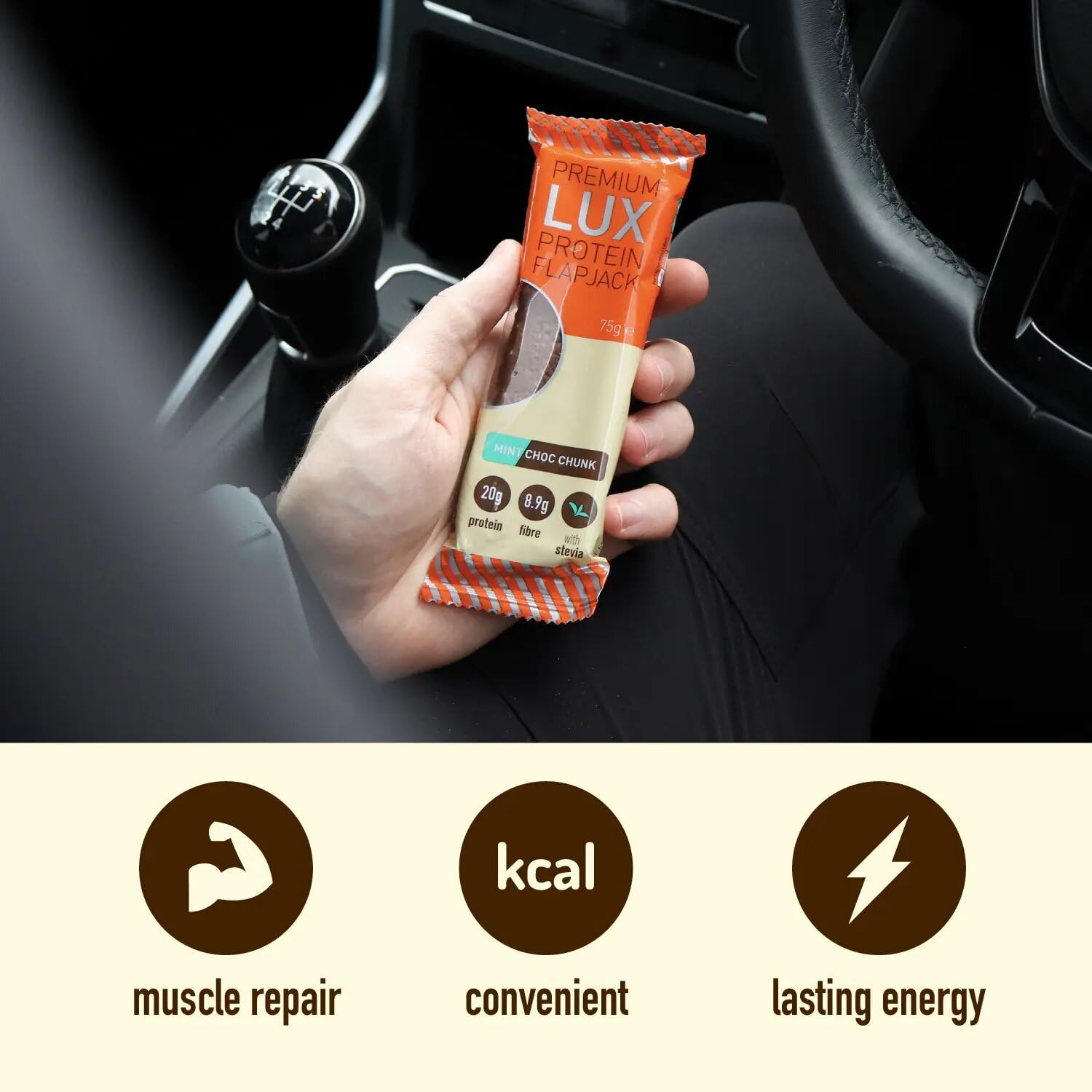 BW Premium LUX 20g High Protein Flapjack Bars - Oat Based Low Sugar Snack, 24 x 75g 3