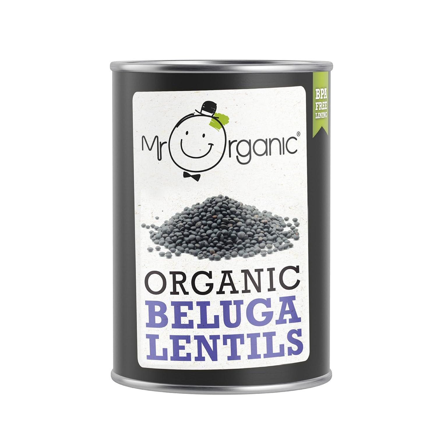 Mr Organic - Organic Beluga Lentils 400g - Non GMO & Preservative Free