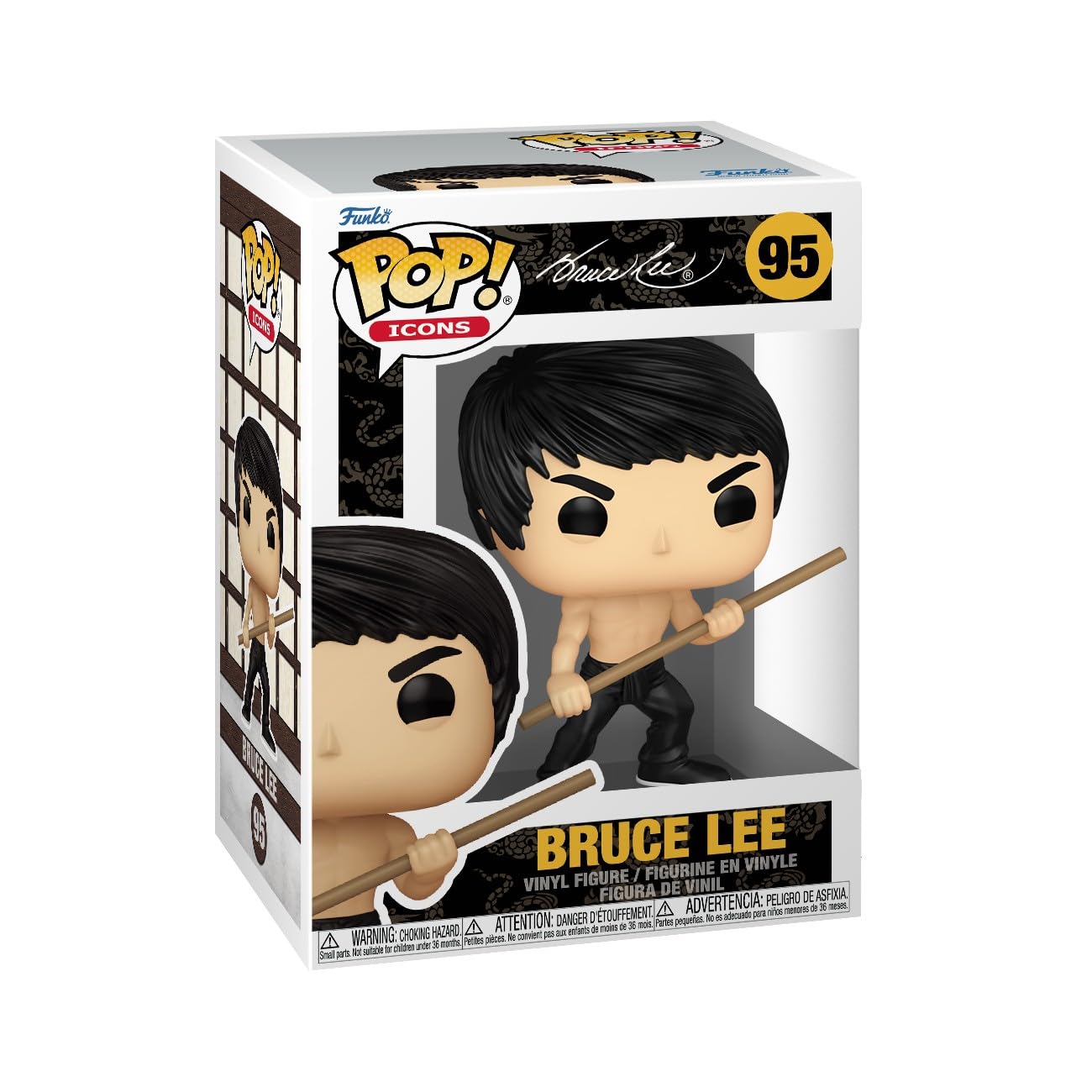 Funko Pop! Icons: Bruce Lee Collectible Vinyl Figure | 3.75 Inches | Multicolored