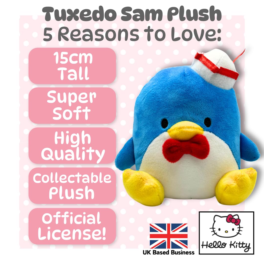 Tuxedo Sam 15cm Sitting Plush - Official Sanrio Hello Kitty & Friends Character Toy 6