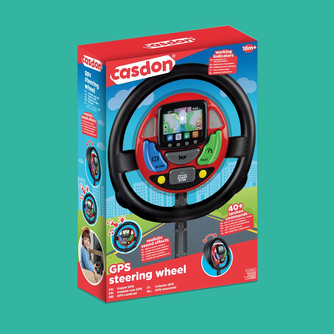 Casdon GPS Steering Wheel - Interactive Driving Toy for Kids 3+ with Spoken Commands & Realistic Sounds 5
