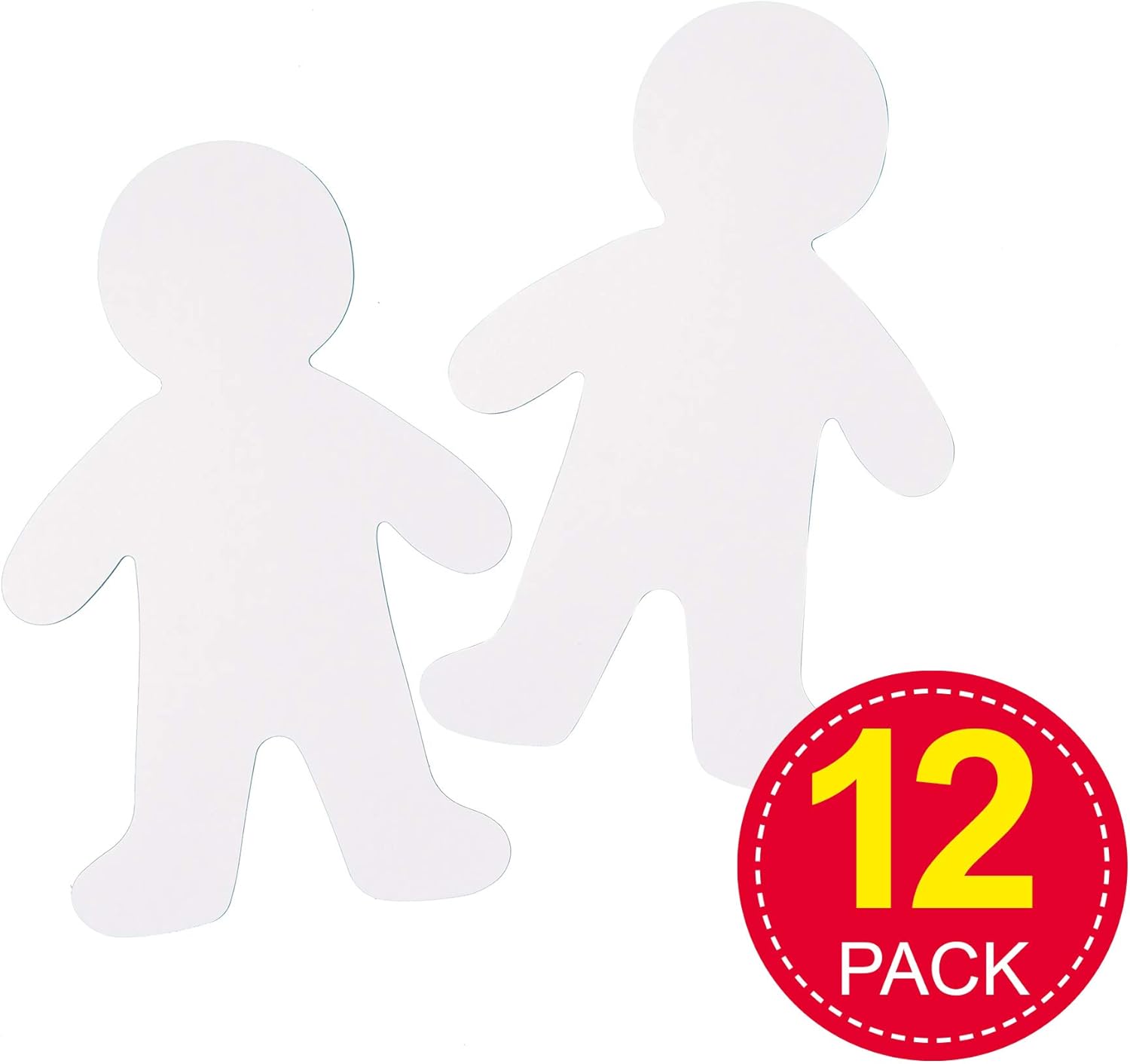 Baker Ross EK526 Large Person Card Shapes - Pack of 12 for Kids Arts and Crafts, 30cm White Cut-Outs