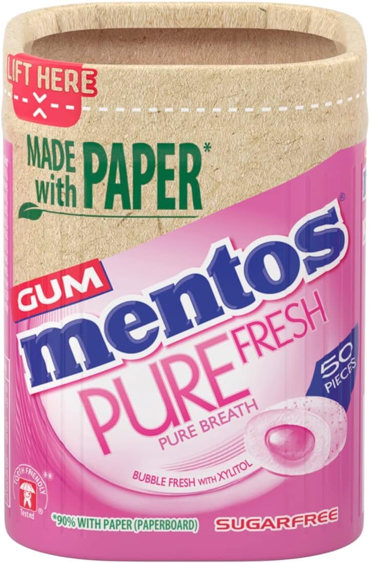 MENTOS Pure Fresh Chewing Gum - Sugar Free, Liquid Filled Center | 50 Count (Pack of 6) 2