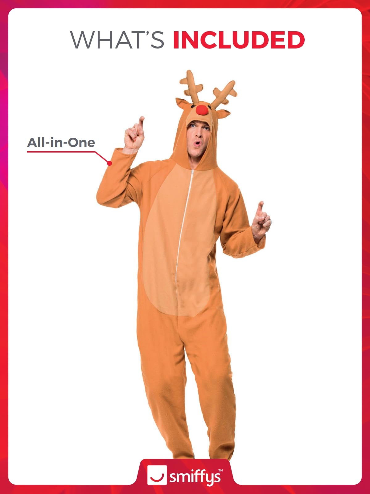 Smiffys Reindeer Costume - Festive Fancy Dress for Adults 11