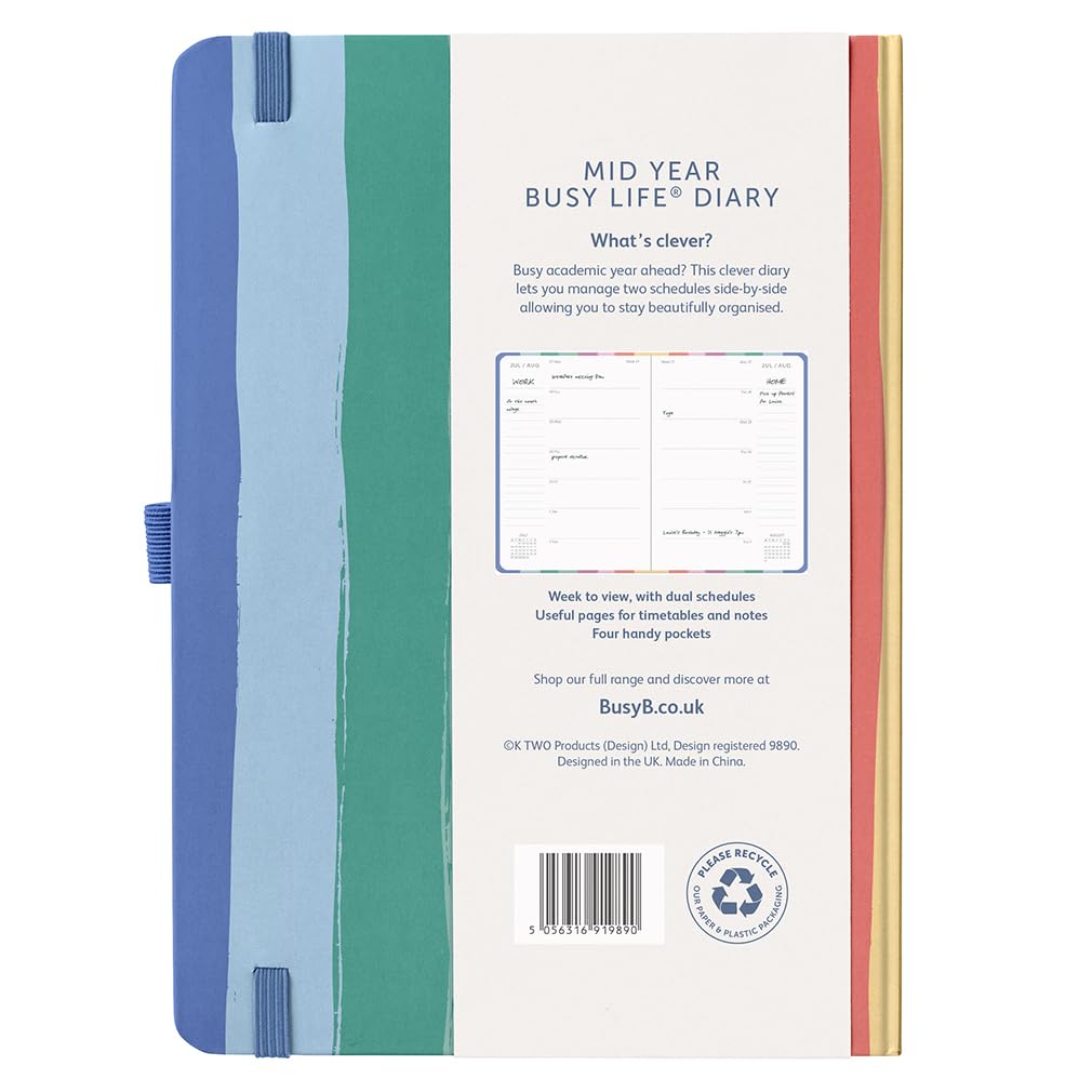 Busy B Diary - A5 Mid-Year Academic Weekly Planner | Aug 2026 - Aug 2027 | Stripe 3