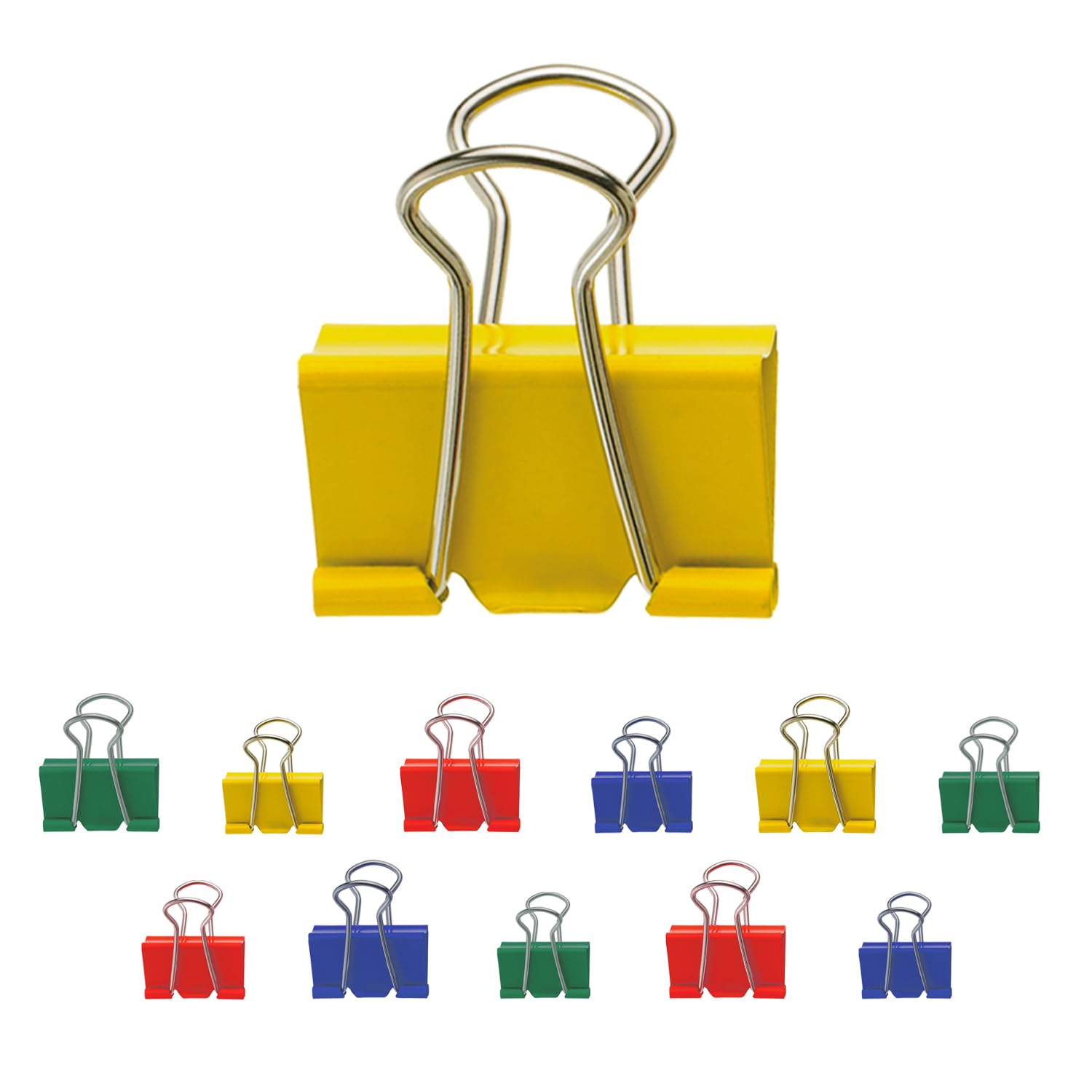 Westcott Metal Foldback Clips - 12 Pack Assorted Sizes (19mm, 25mm, 32mm) | Mix Colors 1