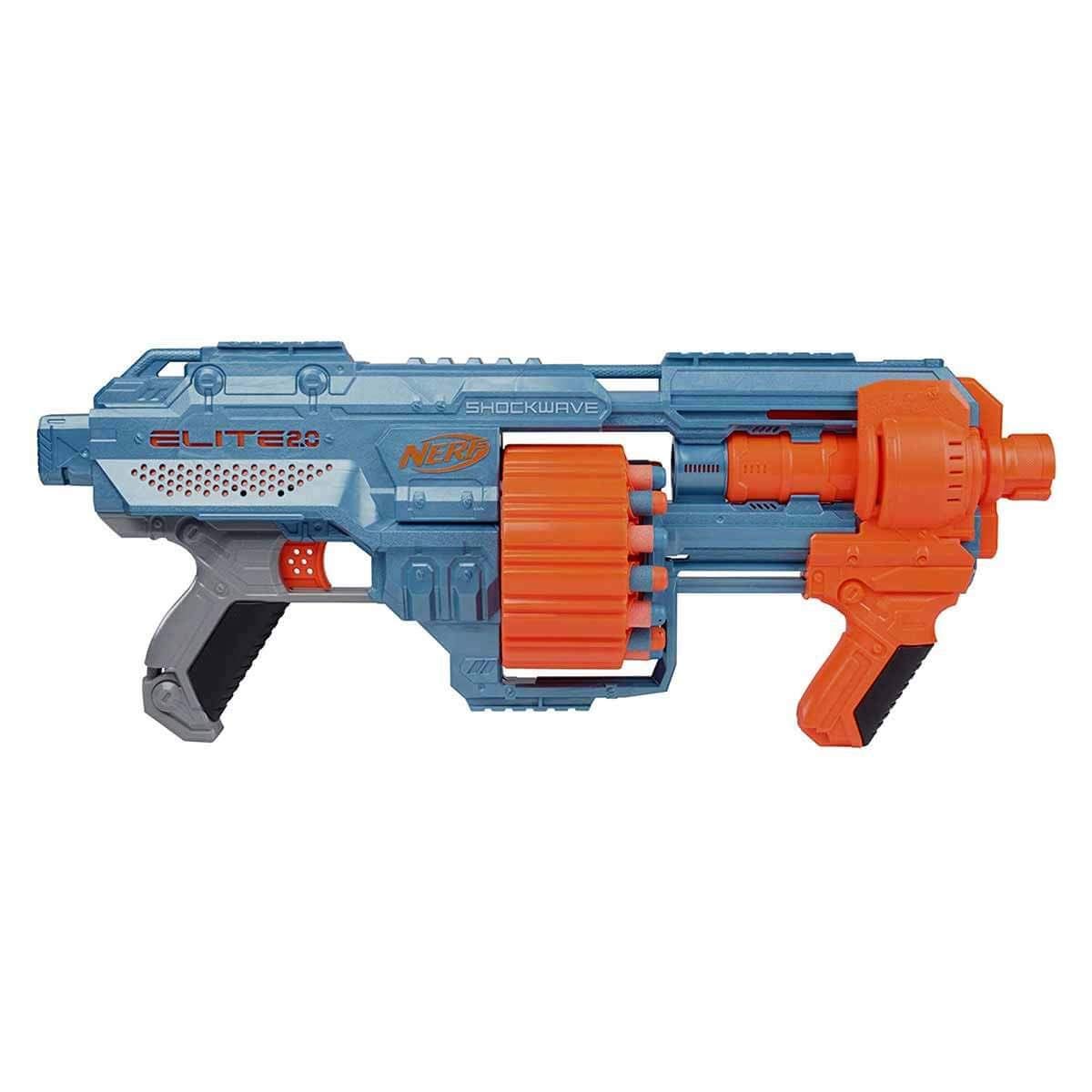 Nerf Elite 2.0 Shockwave RD-15 Blaster - Pump-Action with 15-Dart Drum & Slam-Fire 6