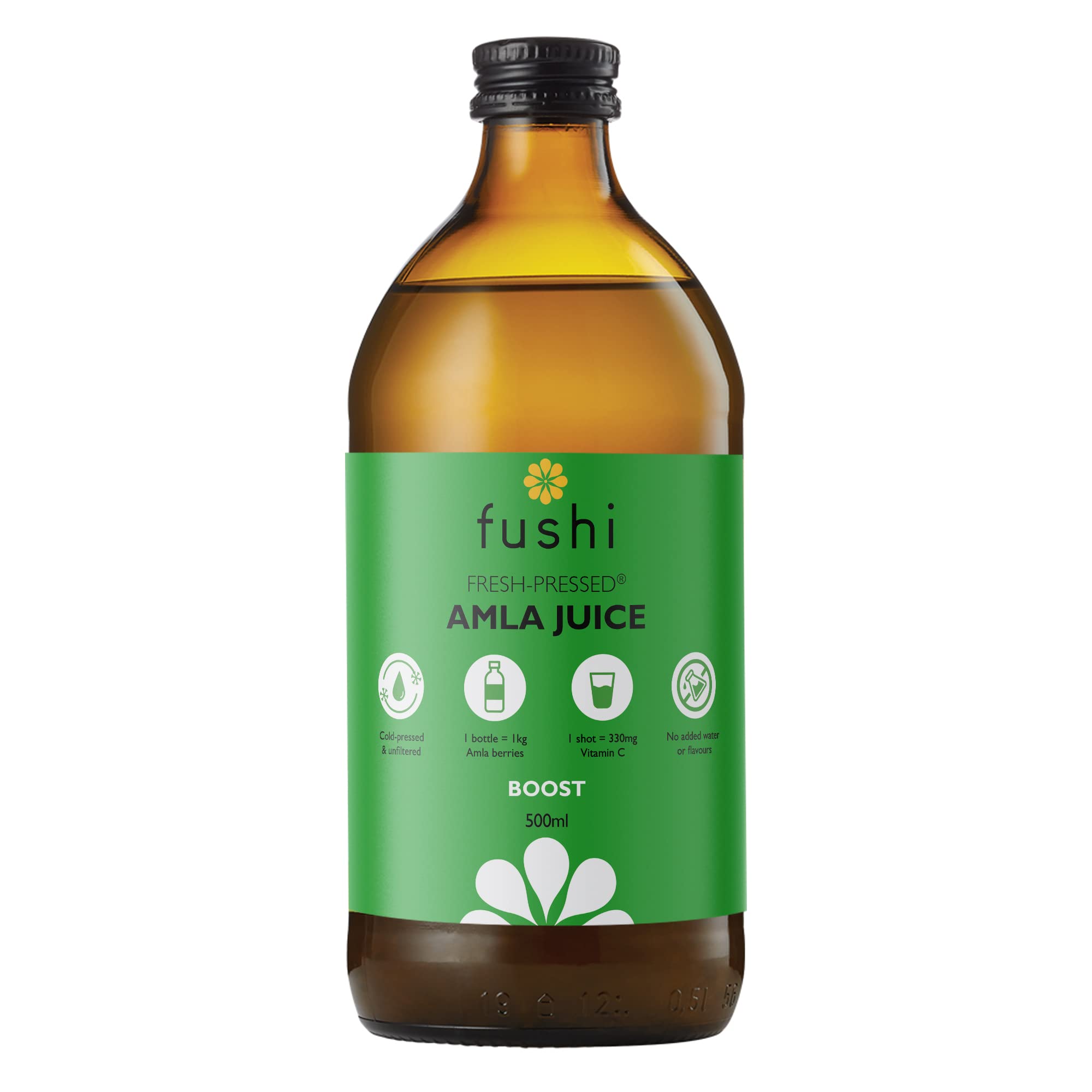 Fushi Amla Juice 500ml | Cold-Pressed Indian Gooseberry Juice | 100% Raw & Unfiltered