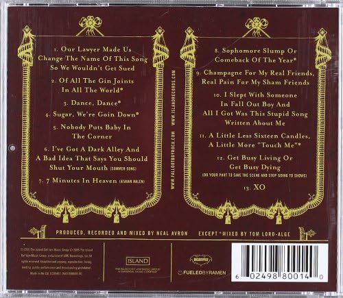 Fall Out Boy - From Under The Cork Tree Audio CD