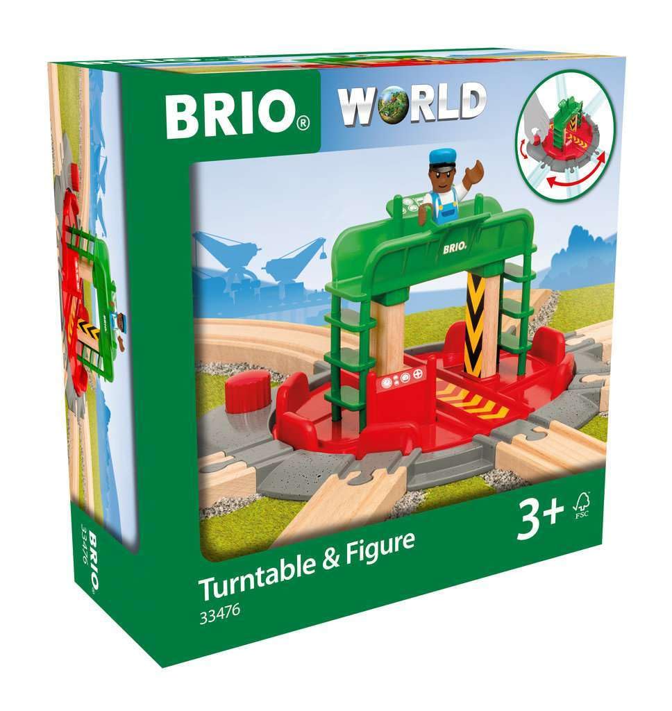BRIO World Train Turntable & Figure Wooden Railway Set for Kids 12
