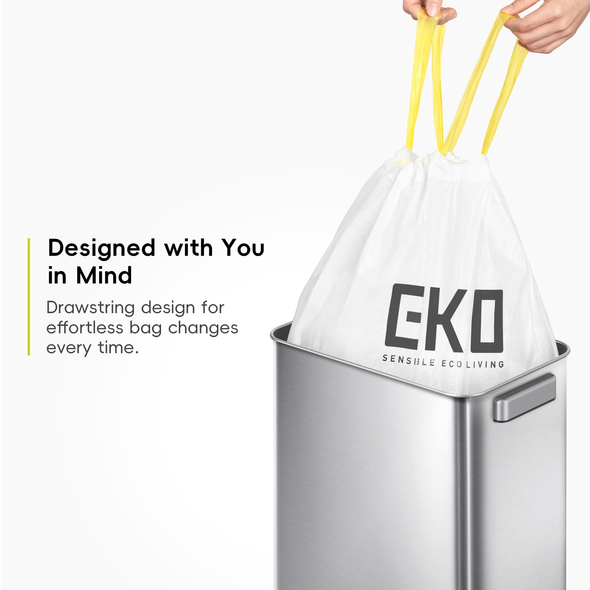 EKO Extra Strong Drawstring Bin Liners for 50-90L Kitchen Bins - 10 Pack 3