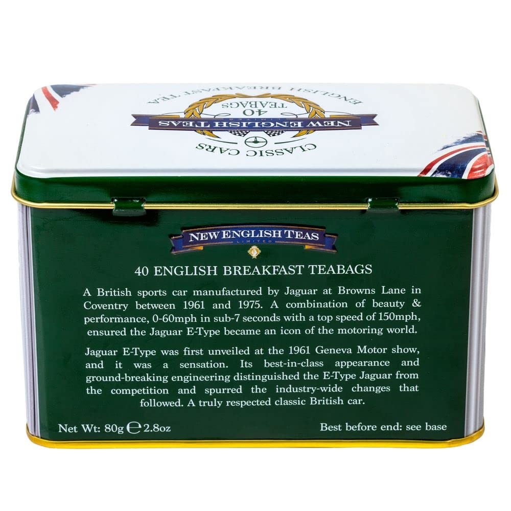 New English Teas Jaguar E-Type Tea Tin with 40 English Breakfast Teabags 6