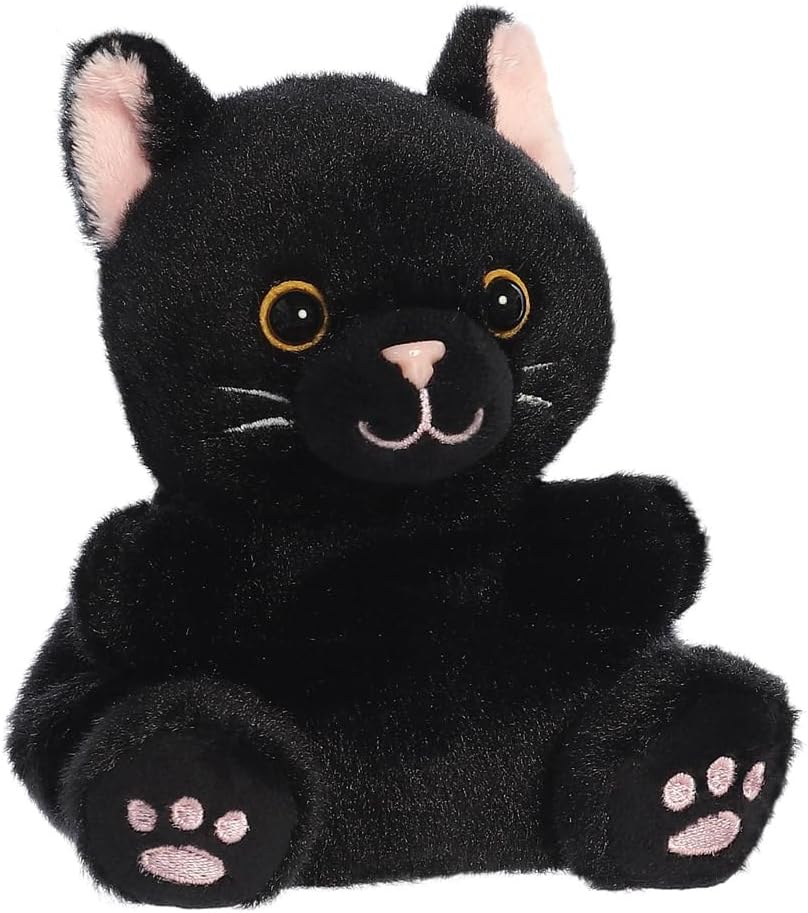 Aurora Palm Pals Twilight Black Cat 5In - Soft Plush Toy for Babies & Toddlers 6