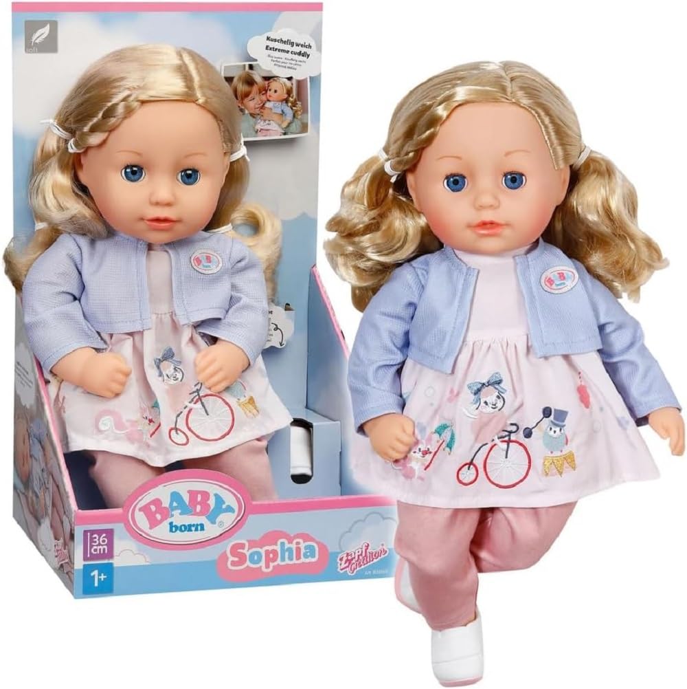 BABY born Sophia Rose Doll - 36cm Soft Body Doll with Sleeping Eyes & Brushable Blonde Hair | Ages 12m+