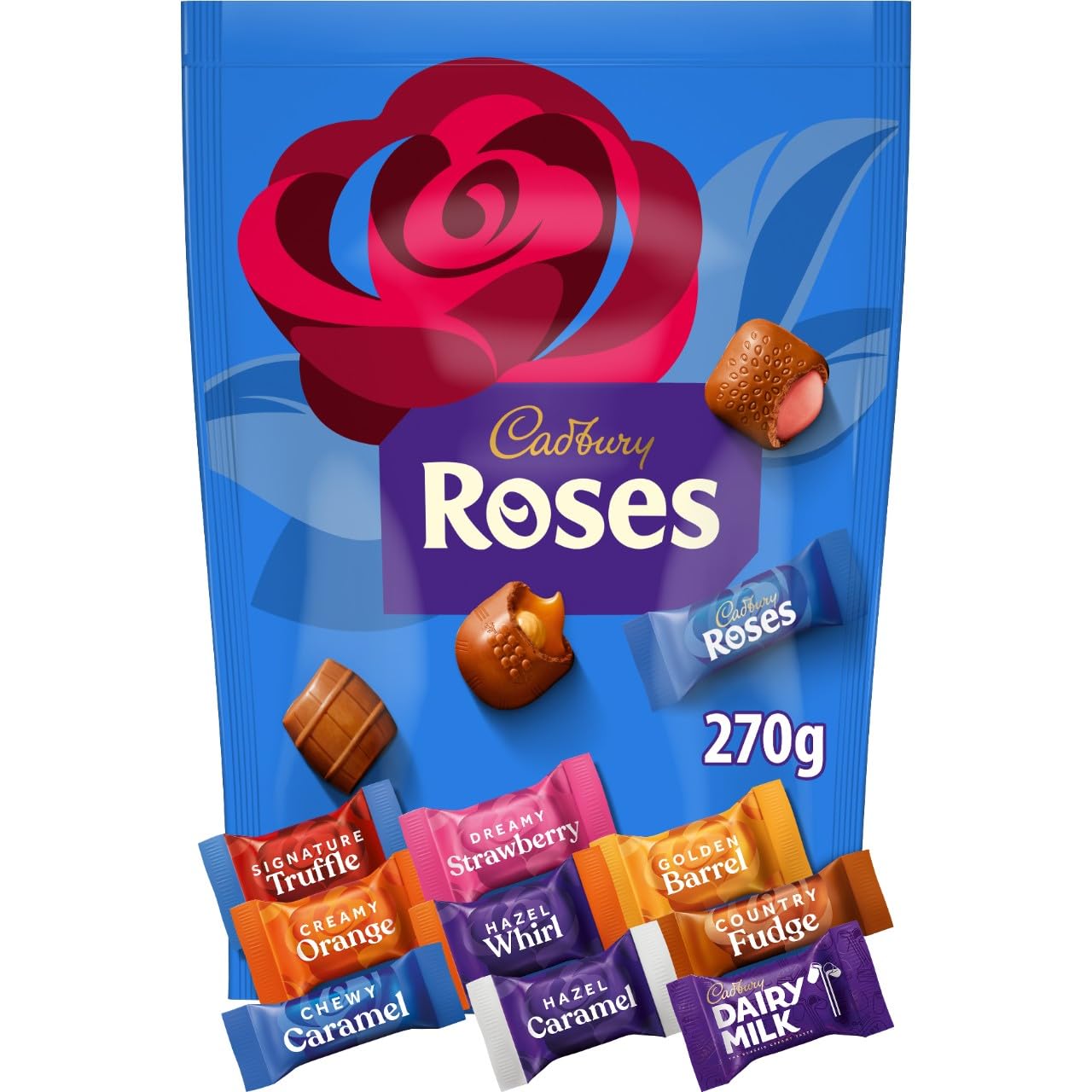 Cadbury Roses Assorted Miniature Chocolates Pouch - 270g