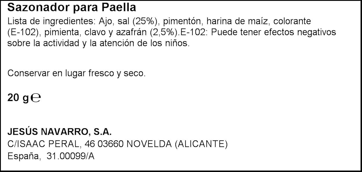 Carmencita Paellero Paella Spice Mix (5 x 4g Sachets) - Authentic Spanish Seasoning