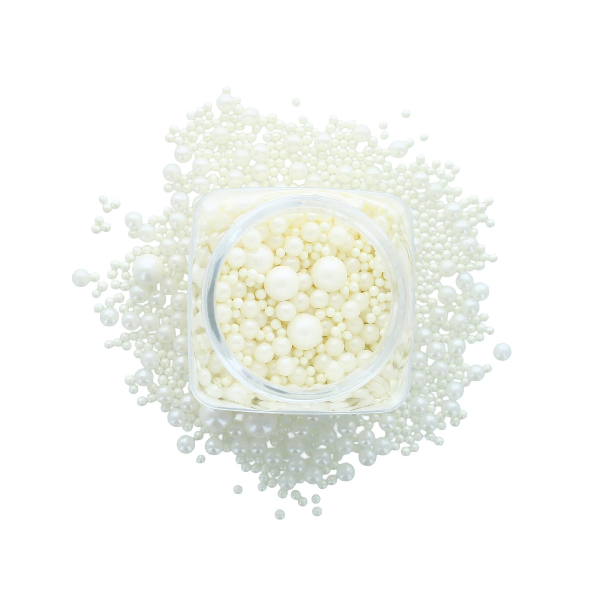 Baked with Love White Pearl Sprinkles - Mother of Pearl Sugar Balls | 100g Resealable Bottle 3