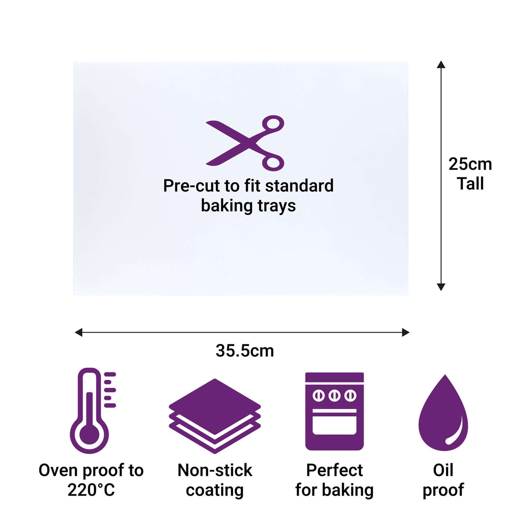 Culpitt - Greaseproof Paper Sheets Pre-Cut Baking Liners 250mm x 360mm, 100 Sheets 5