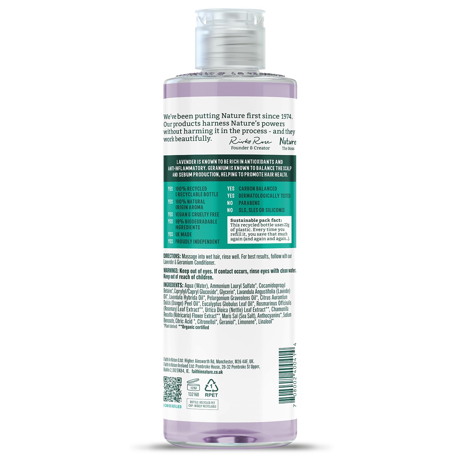 Faith In Nature - Lavender & Geranium Shampoo for Normal Hair (400ml) 3