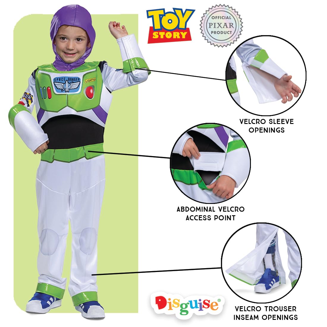 Disguise Disney Classic Adaptive Buzz Lightyear Costume - Boys Size 5-6 Years | Cotton