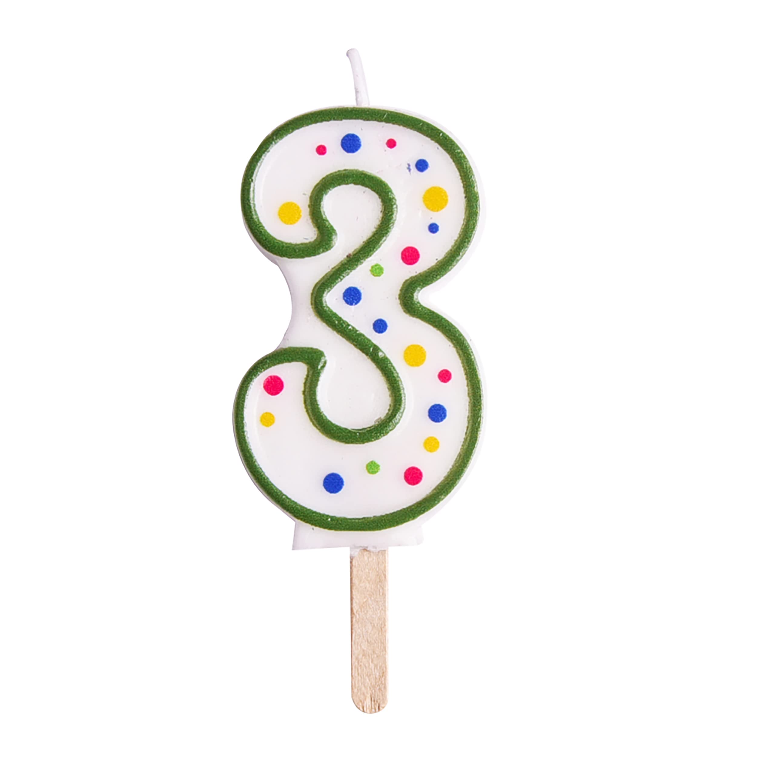PME Green Number 3 Candle - Large Size Cake Decoration