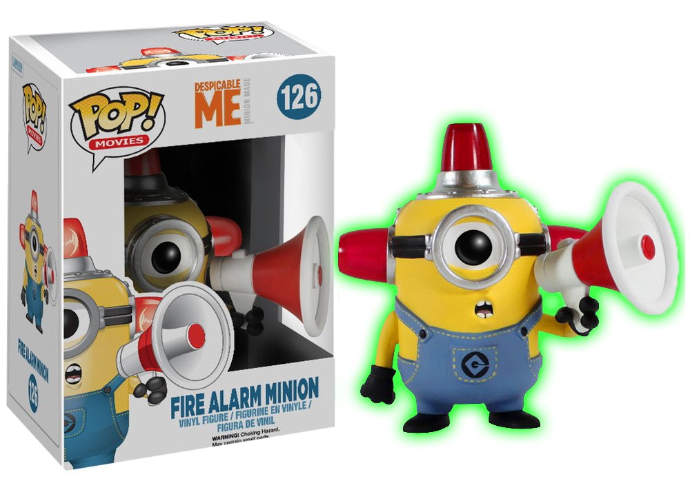 Despicable Me Fire Alarm Minion Glows In The Dark Exclusive Funko 04961 Pop ! Vinyle #126