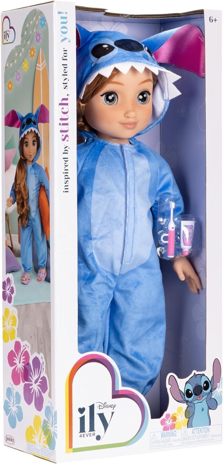Disney ILY 4EVER Stitch 45cm Doll with Strawberry Blonde Hair - Fashion Playset for Girls 6+ 7