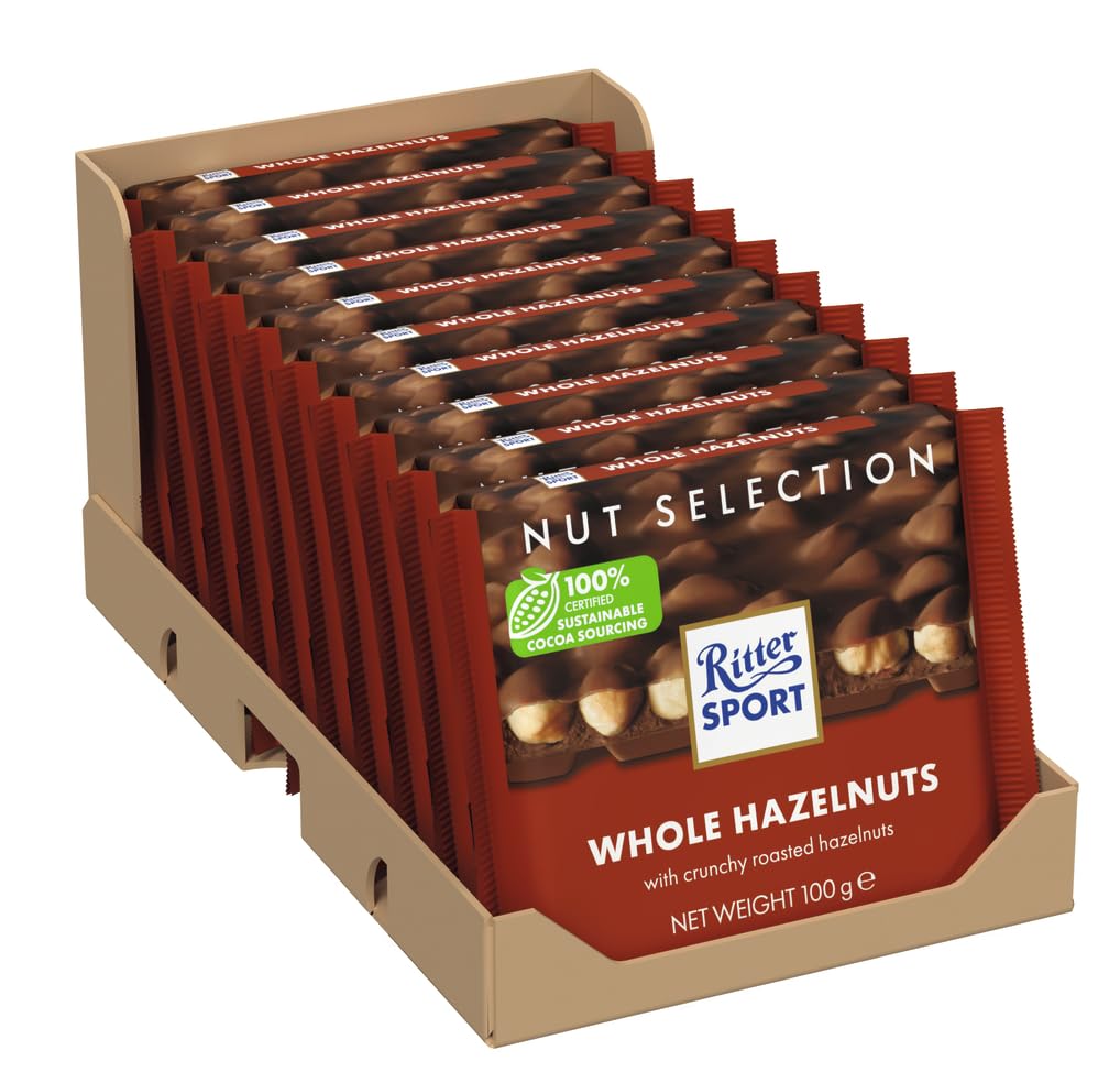 Ritter Sport - Whole Hazelnuts Milk Chocolate Bar 100g (Case of 10)