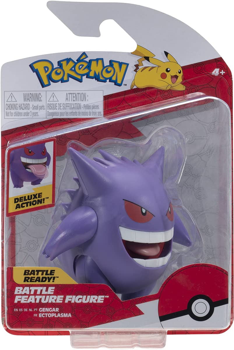 Pokémon Gengar Battle Feature Action Figure - 11 cm Size | Dynamic Features | Ages 4+