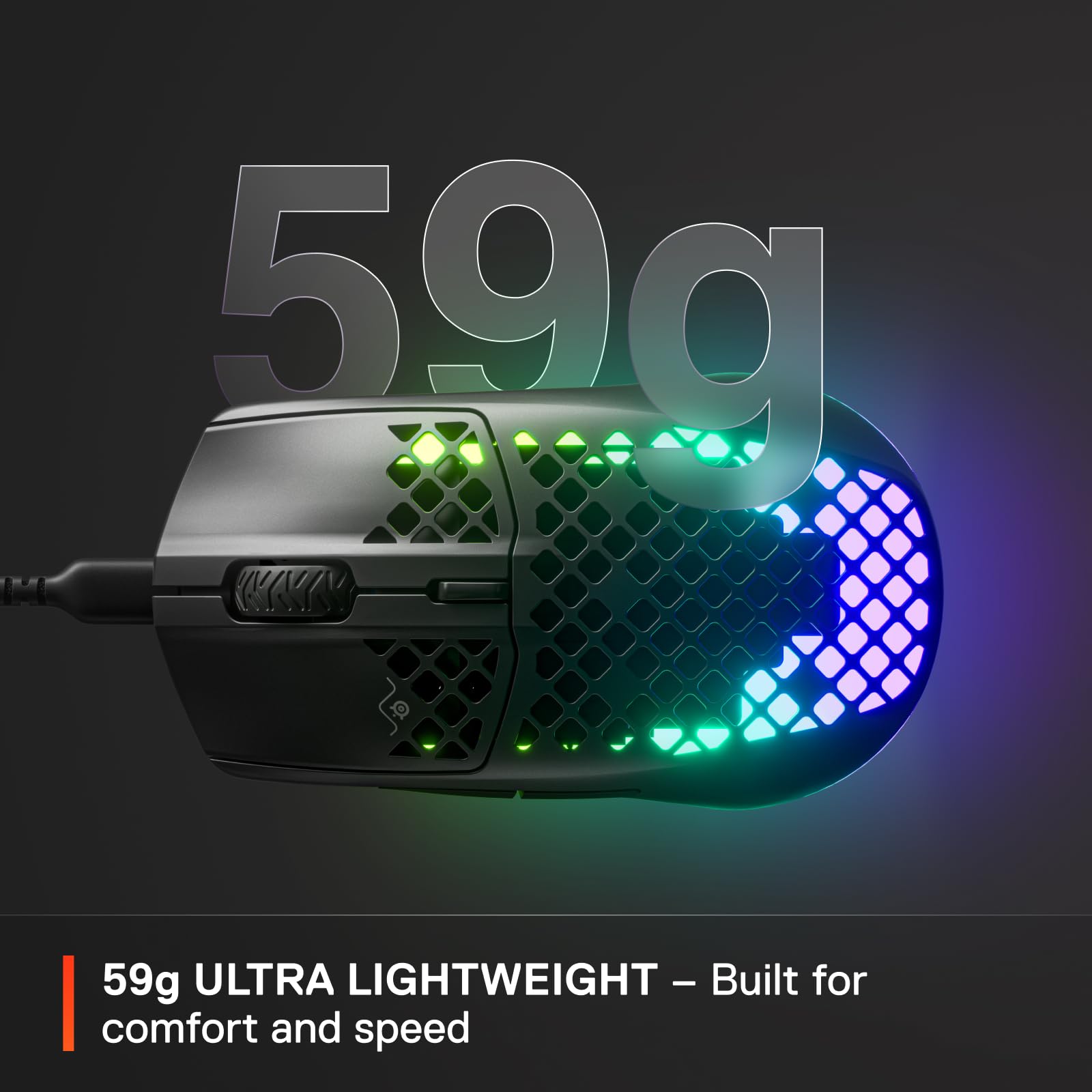 SteelSeries Aerox 3 Gaming Mouse - Ultra-lightweight 59g | Optical Sensor | 6 Buttons | Black 4