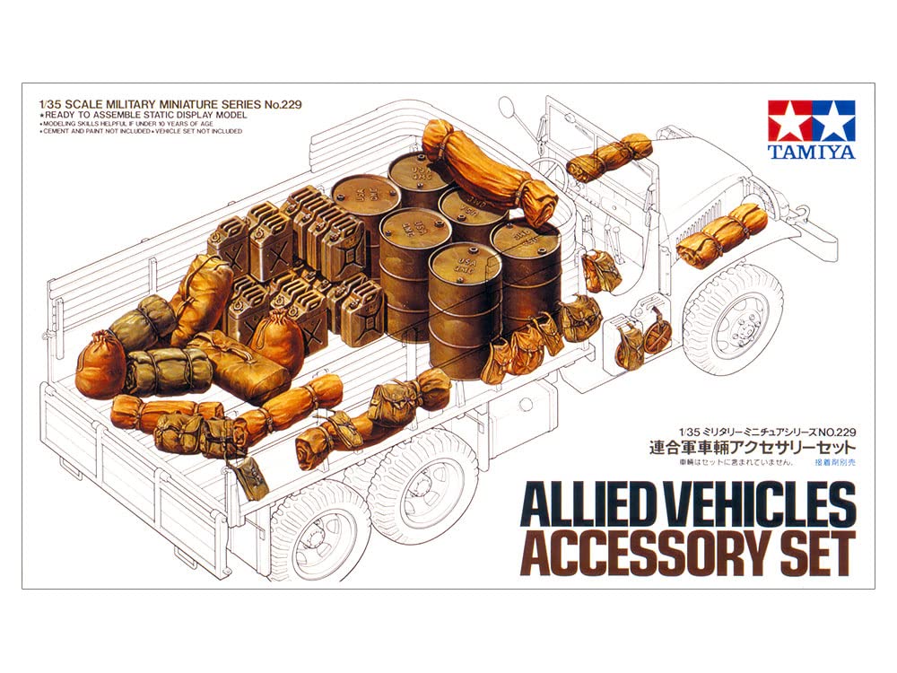 Tamiya Allied Vehicles Accessory Set - 1:35 Scale Military Model Kit Accessory for Loading Platforms