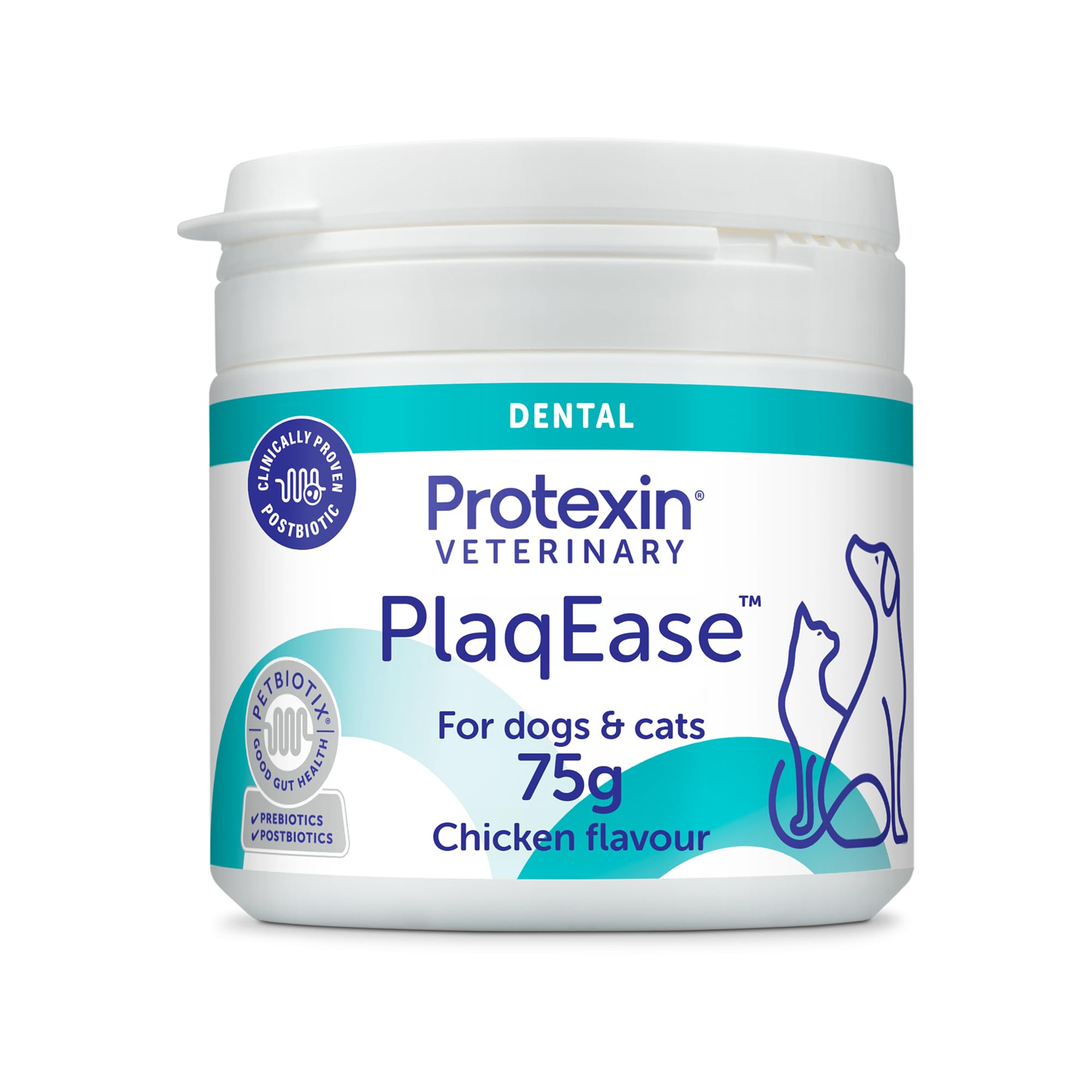 Protexin PlaqEase Dental Powder for Dogs and Cats - Reduces Plaque & Tartar | Chicken Flavor | 75g 1