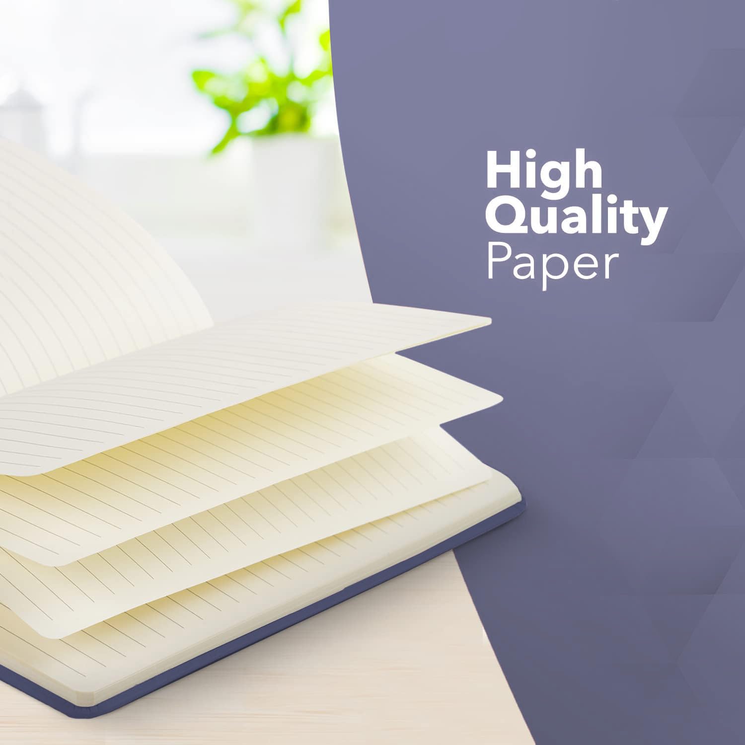 delka A4 Notebook - 220 Pages | Vegan Leather Hard Cover | Purple | 70gsm Ruled Pages 6