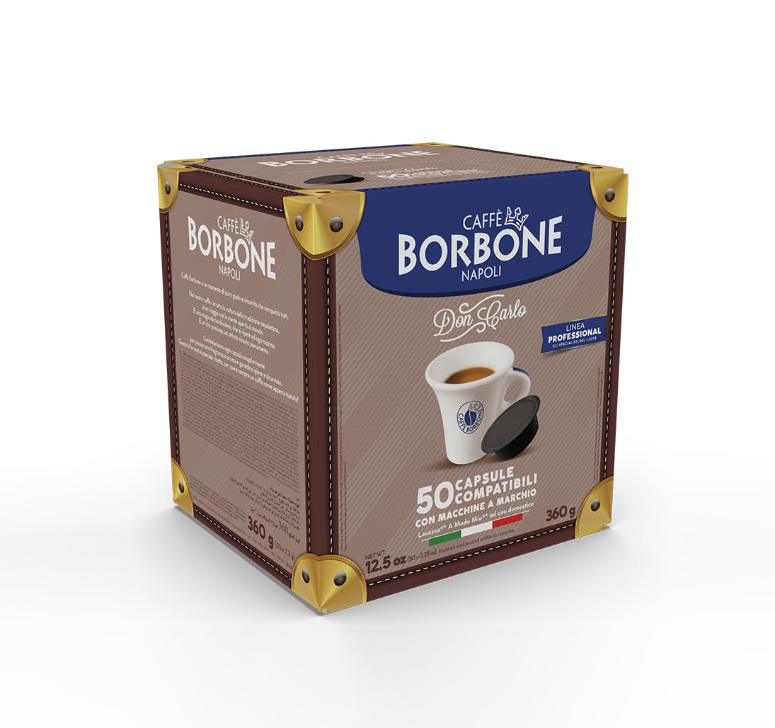 CAFFÈ BORBONE Don Carlo Dek Decaffeinated Coffee Blend - 50 Capsules for Lavazza A Modo Mio Machines