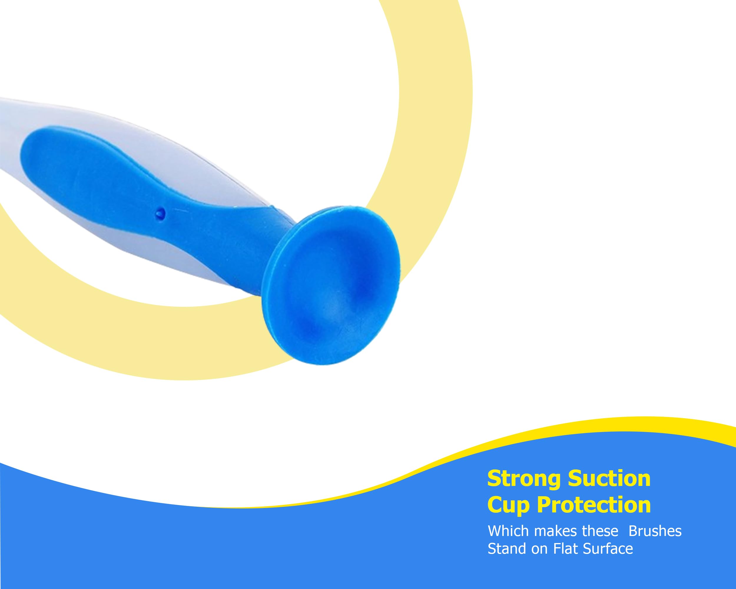 Zuvo - Plastic Long Handled Scrubbing Suction Cup Brush for Dish Wash