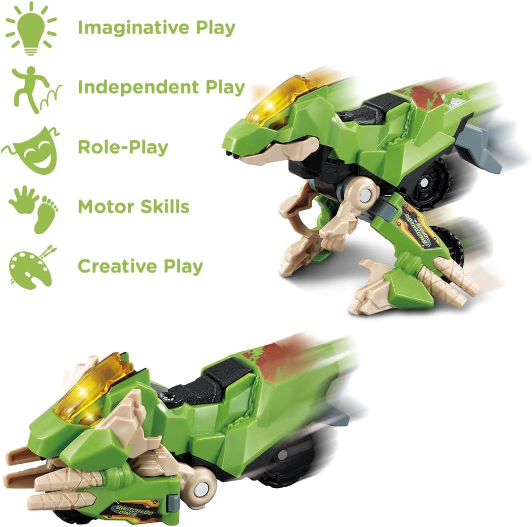 VTech Switch & Go Dinos Burnout The Velociraptor - 2-in-1 Motorcycle to Dinosaur Transforming Toy 4