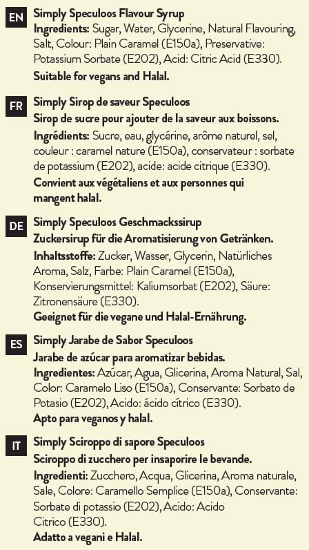 Simply Speculoos Syrup 1 Litre - Cinnamon Biscuit Flavoured Syrup for Drinks 3