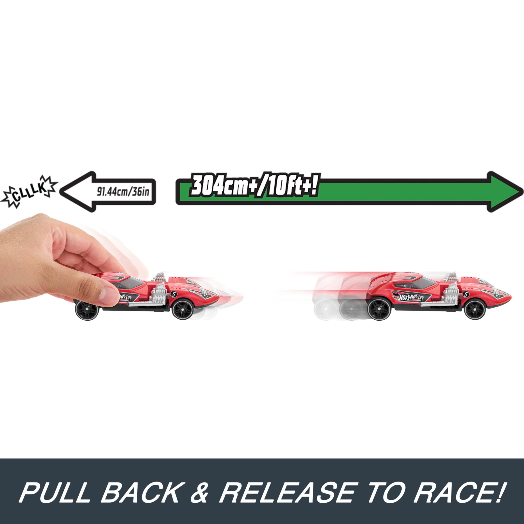 Hot Wheels Pull-Back Speeders Set of 2 Toy Cars - 1:43 Scale, Ages 3+ 5