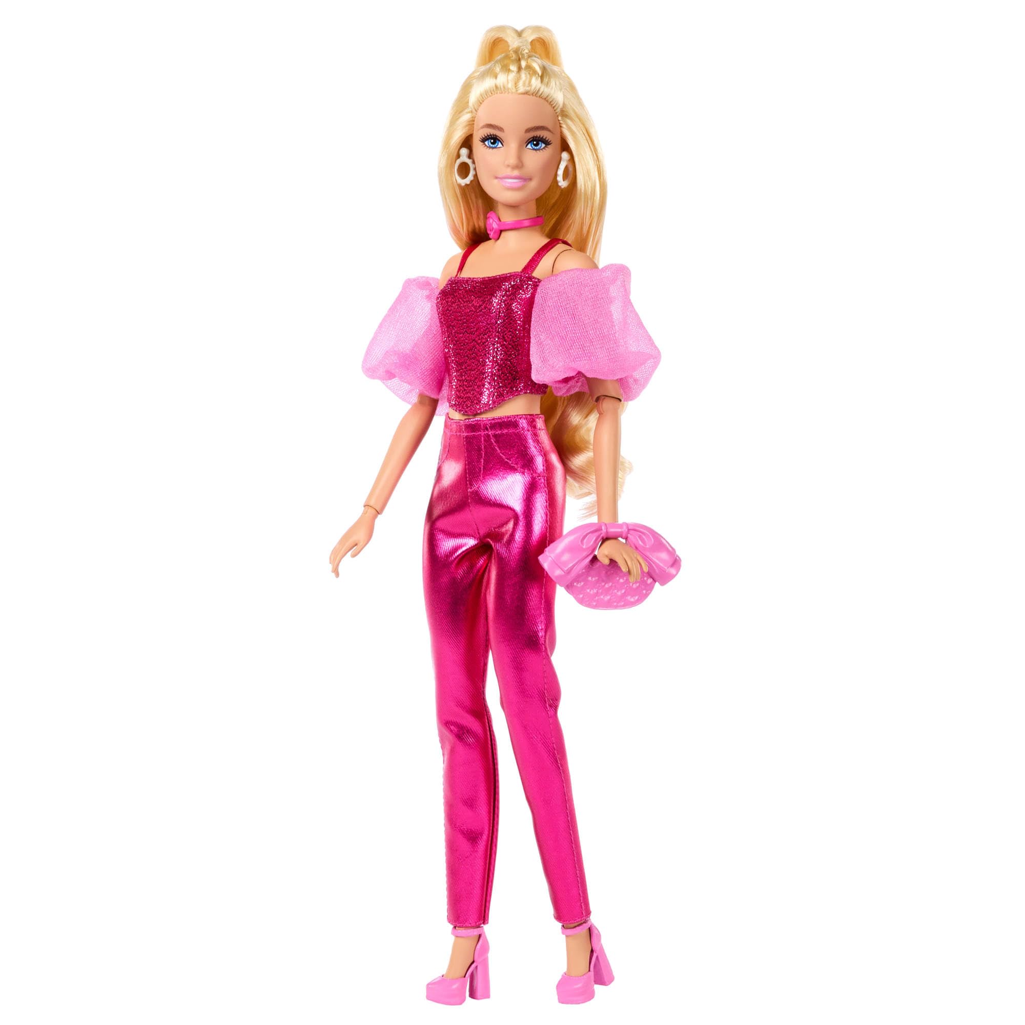 Barbie Deluxe Style Doll #5 - Metallic Pink Outfit, Blonde Hair, 4 Years & Up 3