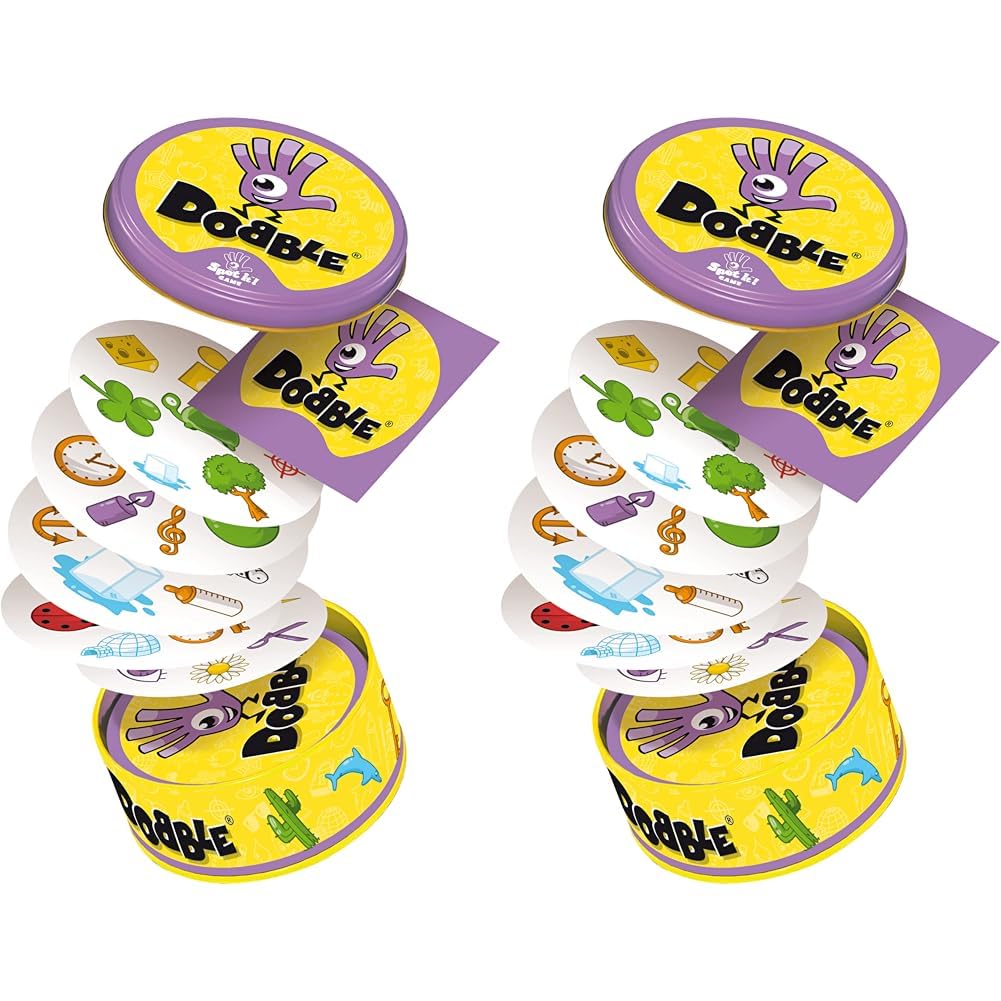 Asmodee Dobble Card Game for 2-8 Players, Ages 6+, 15-Minute Playtime (Pack of 2)