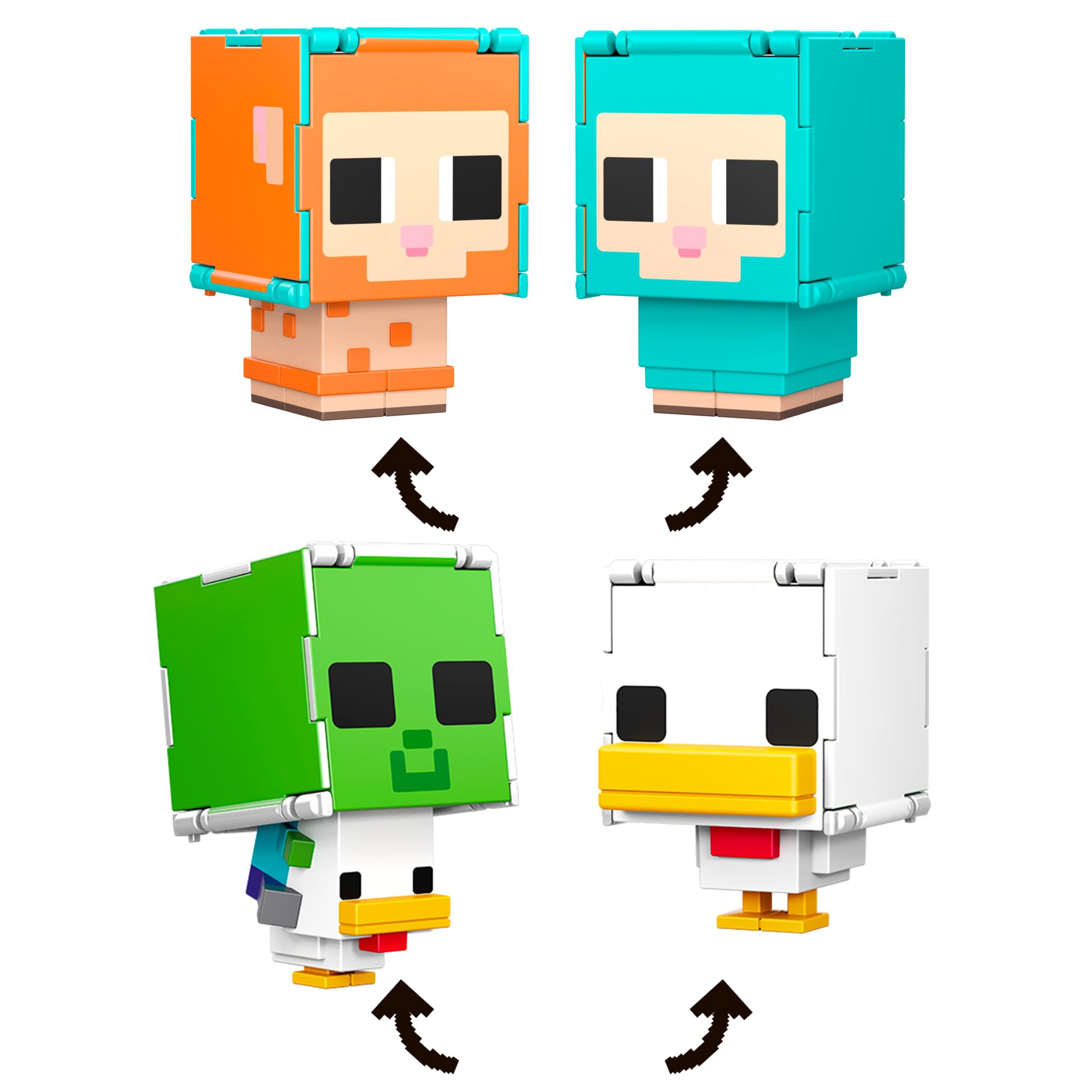 Minecraft Flippin’ Figs Sheep & Chicken 2-Pack - 2-in-1 Transforming Action Figures for Ages 6+ 4