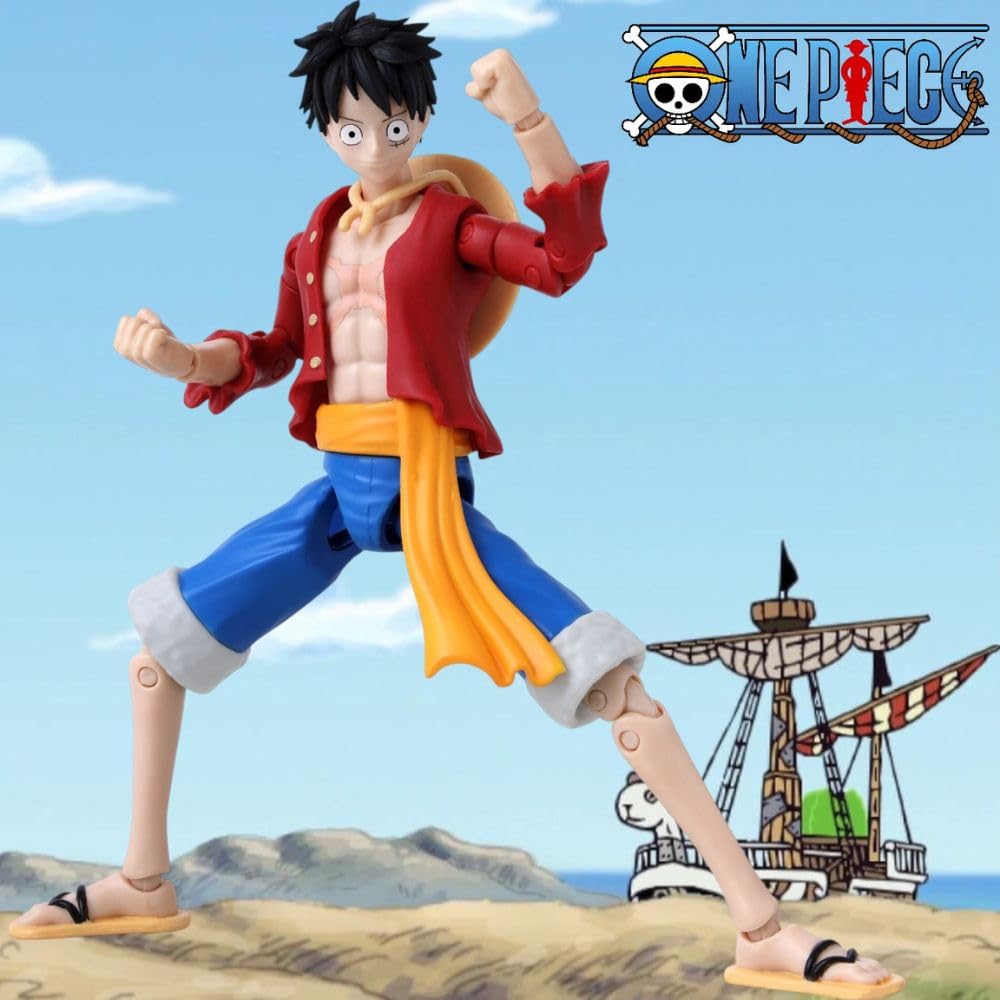 BANDAI One Piece Anime Heroes Monkey D. Luffy Action Figure - 17cm Articulated Pirate Toy with Swappable Hands 6