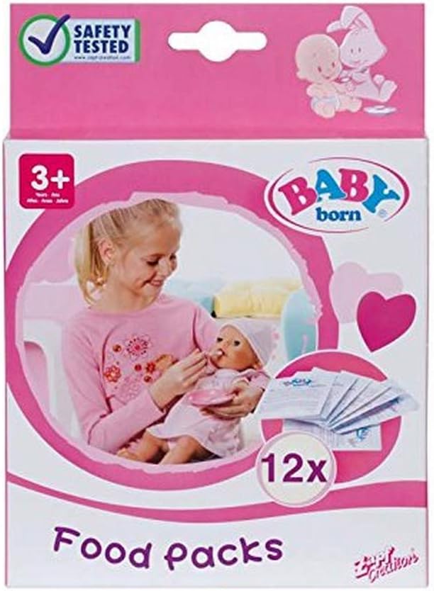 BABY Born Food Sachets for Doll - Easy for Small Hands, Promotes Imaginative Play & Social Skills, 12-Pack for Toddlers 3 Years and Up