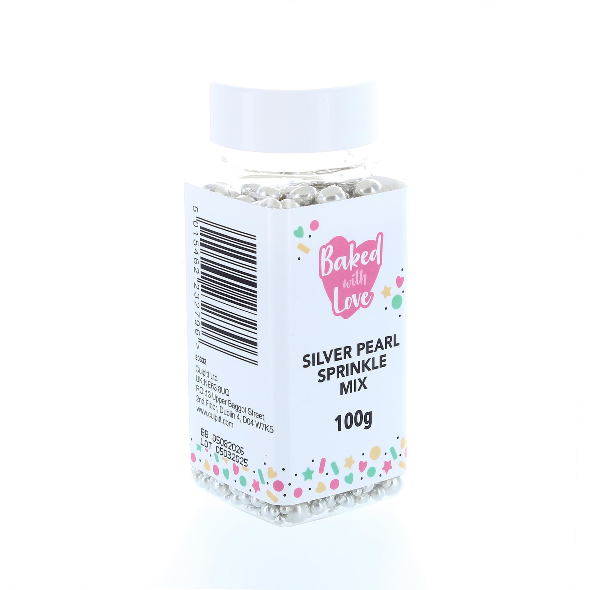 Baked with Love - Silver Pearl Sprinkles 100g | Edible Cake Decorations 3