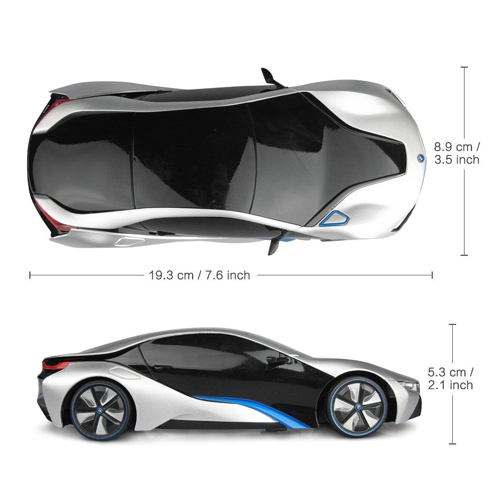 RASTAR BMW i8 RC Car - 1:24 Scale Replica | 2.4GHz Control | Silver Grey 3