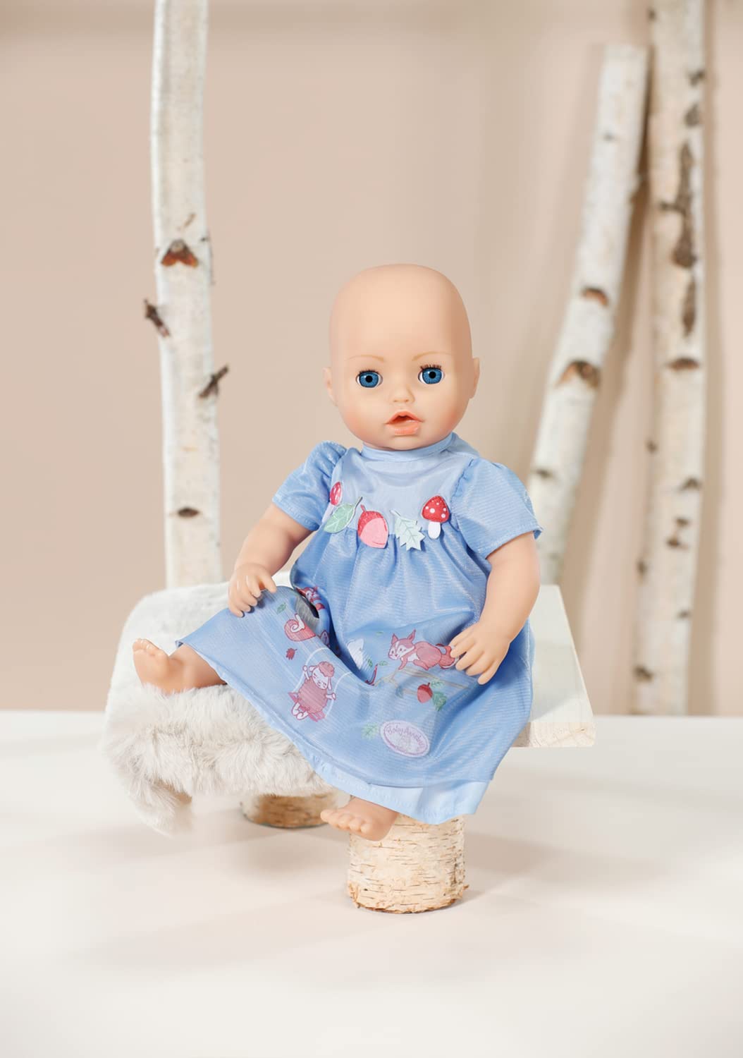 Baby Annabell Blue Dress 709610 - Sheep & Squirrel Pattern Doll Clothing for 43cm Dolls 4